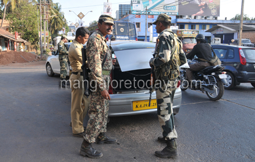 Security tightened in Mangalore